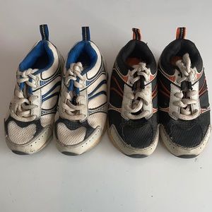 Lot 2 starter athletic shoes sneakers toddler size 7 Jack black orange white